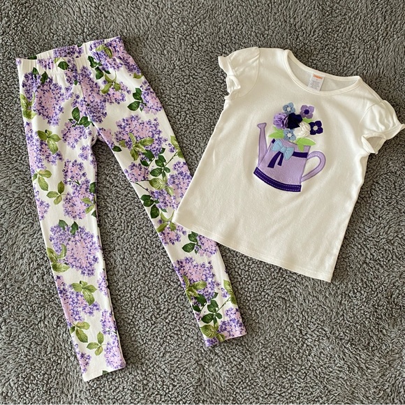 Gymboree Other - Gymboree Girls size 7 Spring Outfit Lavender Purple Short Sleeves Leggings